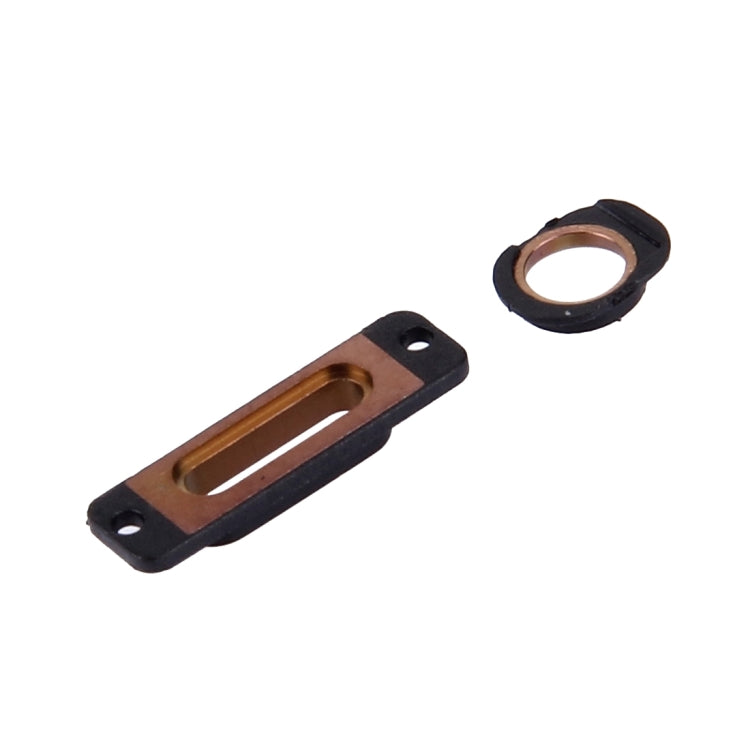 10 PCS 2 in 1 for iPhone SE Charging Port Retaining Brackets + Headphone Jack Rings(Rose Gold) by buy2fix