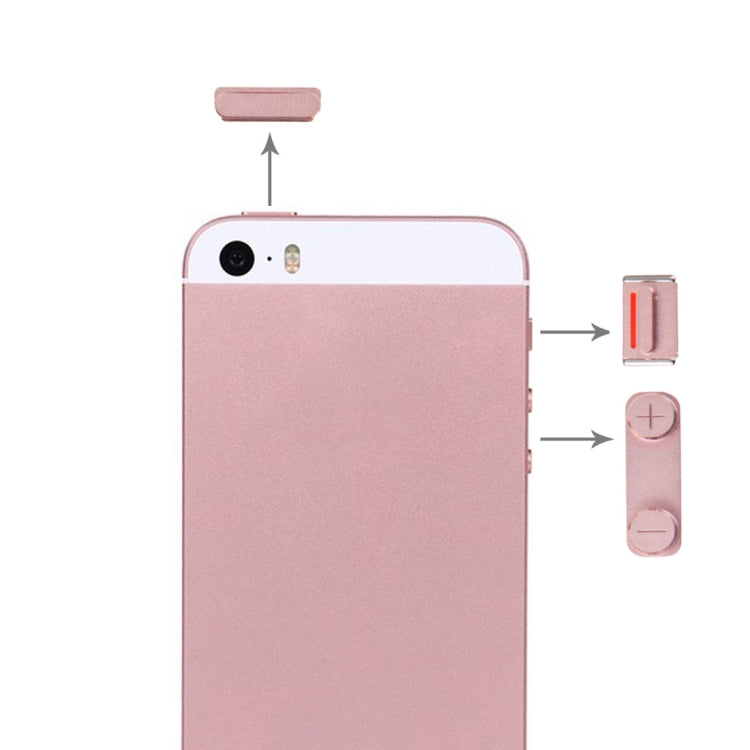 Side Buttons + SIM Card Tray for iPhone SE(Rose Gold) by buy2fix