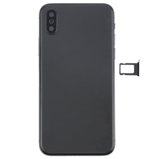 Battery Back Cover Assembly with Side Keys & Wireless Charging Module & Volume Button Flex Cable & Card Tray for iPhone X(Black) by buy2fix