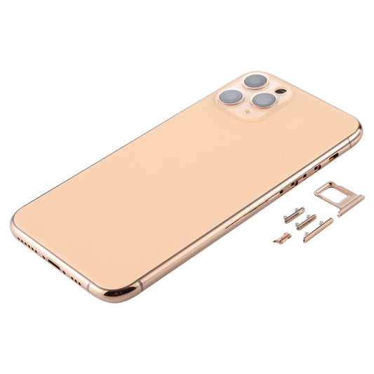 Back Housing Cover with SIM Card Tray & Side keys & Camera Lens for iPhone 11 Pro(Gold) by buy2fix