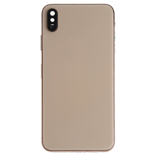 Battery Back Cover Assembly (with Side Keys & Speaker Ringer Buzzer & Motor & Camera Lens & Card Tray & Power Button + Volume Button + Charging Port + Signal Flex Cable & Wireless Charging Module) for iPhone XS Max(Gold) by buy2fix