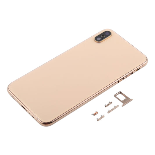 Back Cover with Camera Lens & SIM Card Tray & Side Keys for iPhone XS Max(Gold) by buy2fix