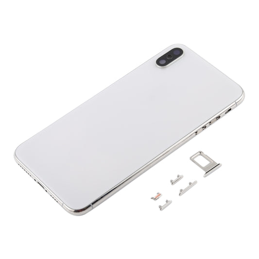 Back Cover with Camera Lens & SIM Card Tray & Side Keys for iPhone XS Max(White) by buy2fix