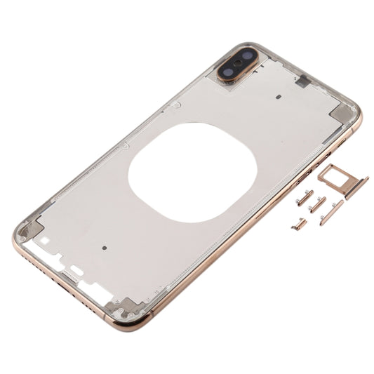 Transparent Back Cover with Camera Lens & SIM Card Tray & Side Keys for iPhone XS Max(Gold) by buy2fix
