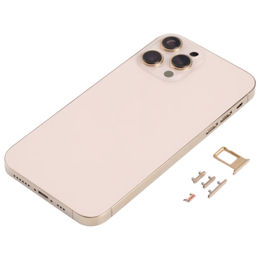 Stainless Steel Material Back Housing Cover with Appearance Imitation of iP13 Pro for iPhone XR(Gold) by buy2fix