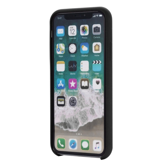 For iPhone XR Four Corners Full Coverage Liquid Silicone Case(Black) by buy2fix