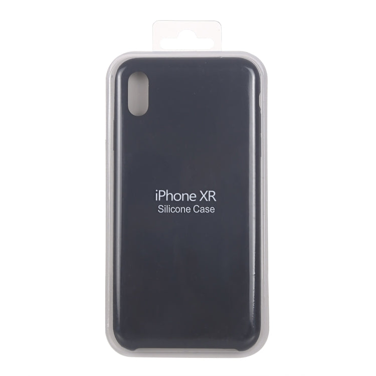 For iPhone XR Four Corners Full Coverage Liquid Silicone Case(Black) by buy2fix