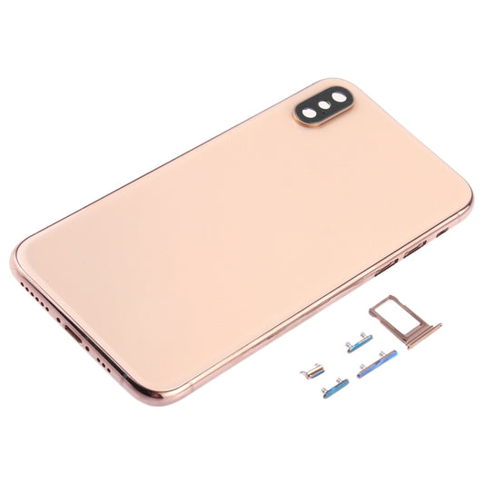 Back Cover with Camera Lens & SIM Card Tray & Side Keys for iPhone XS(Gold) by buy2fix