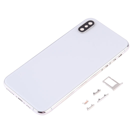 Back Cover with Camera Lens & SIM Card Tray & Side Keys for iPhone XS(White) by buy2fix