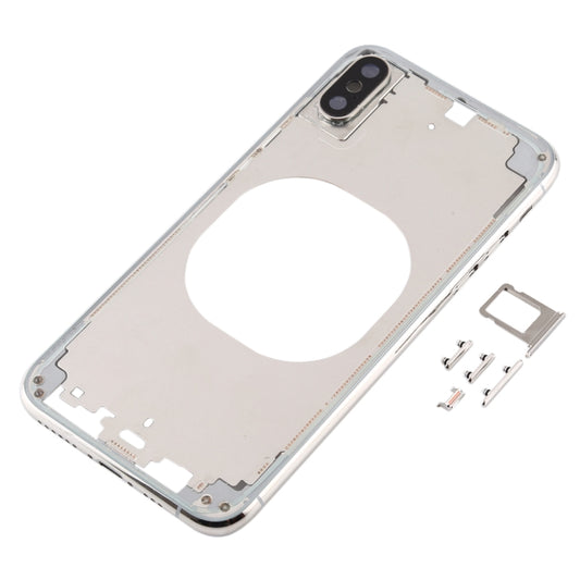 Transparent Back Cover with Camera Lens & SIM Card Tray & Side Keys for iPhone XS(White) by buy2fix