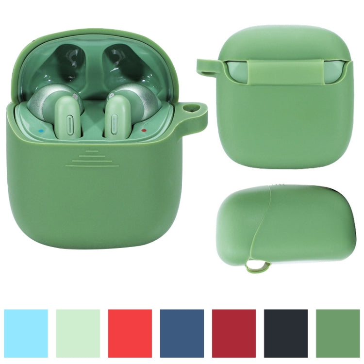 Wireless Earphones Pure Color Silicone Anti-fall Protective Case For JBL TUNE 220TWS(Red) by buy2fix