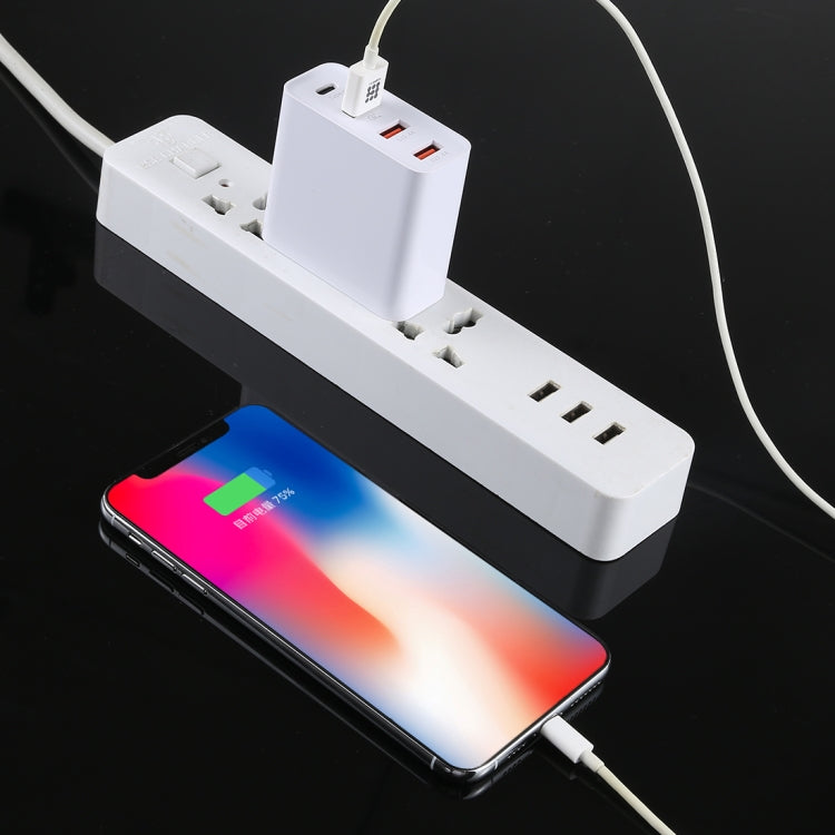 A3P 3A Max Output USB-C / Type-C + QC3.0 + Dual USB 4 Ports Wall Travel Charger, US Plug by buy2fix