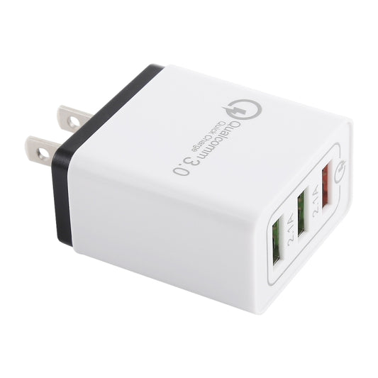 AR-QC-03 2.1A 3 USB Ports Quick Charger Travel Charger, US Plug(Black) by buy2fix