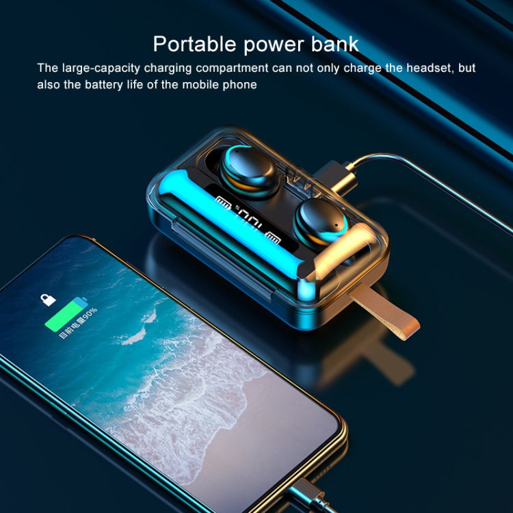 F9-5C Jerry Solution Touch Bluetooth Earphone with Magnetic Charging Box, Support Three-screen LED Power Display & Power Bank & Call & Siri & Hand Strap (Black) by buy2fix