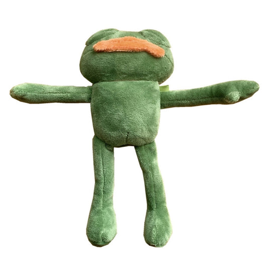 For AirPods 1 / 2 Plush Sad Frog Shape Earphone Protective Case with Hook by buy2fix