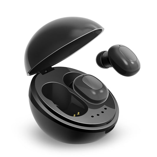 A10 TWS Space Capsule Shape Wireless Bluetooth Earphone with Magnetic Charging Box & Lanyard, Support HD Call & Automatic Pairing Bluetooth(Black) by buy2fix