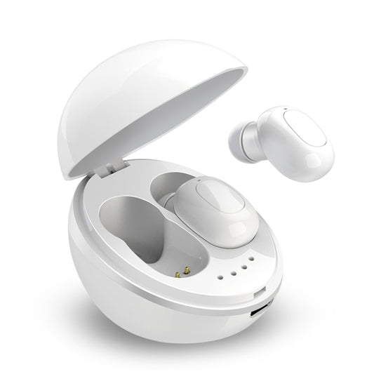 A10 TWS Space Capsule Shape Wireless Bluetooth Earphone with Magnetic Charging Box & Lanyard, Support HD Call & Automatic Pairing Bluetooth(White) by buy2fix