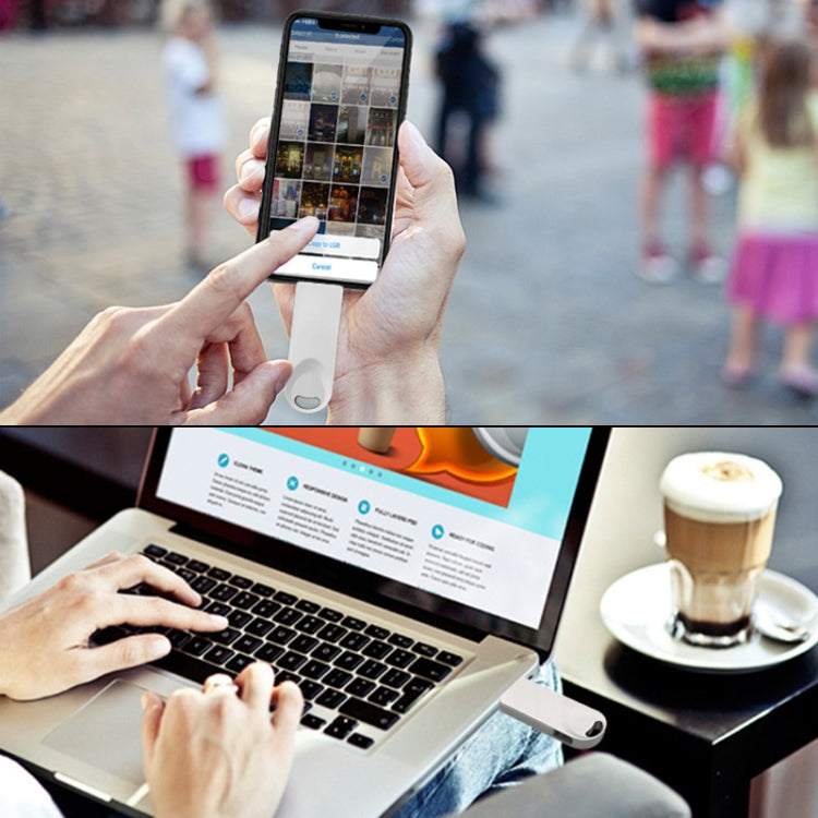 S29 3 in 1 32GB Micro USB + USB + 8 Pin Interface Metal Twister Flash Disk(Silver) by buy2fix