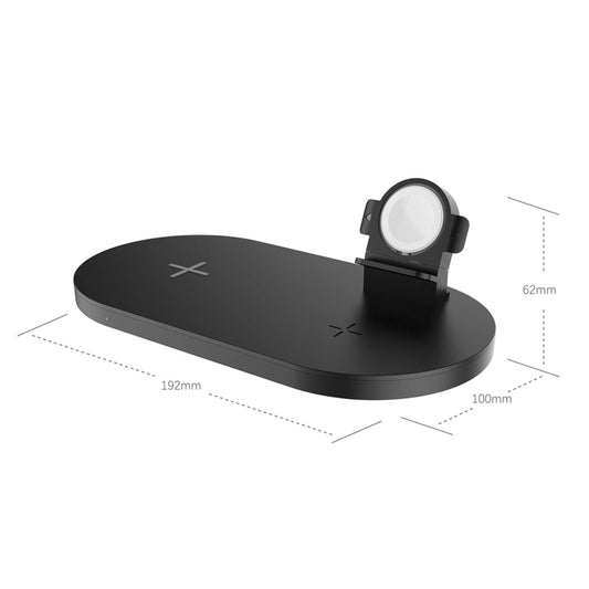 A04 3 in 1 Multi-function Qi Standard Wireless Charger for Mobile Phones & iWatch & AirPods (Black) by buy2fix