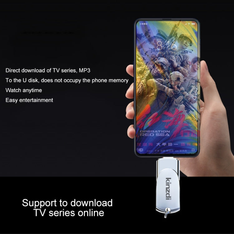 Kinzdi 32GB USB + 8 Pin Interface Metal Twister Flash U Disk (Silver) by Kinzdi