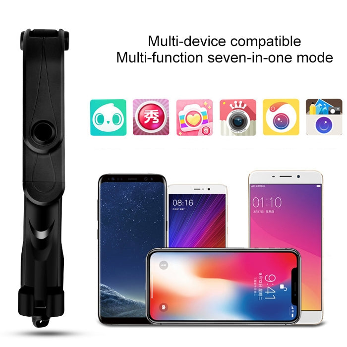 XT10 Multi-function Mobile Live Broadcast Bluetooth Self-timer Pole Tripod (Black) by buy2fix