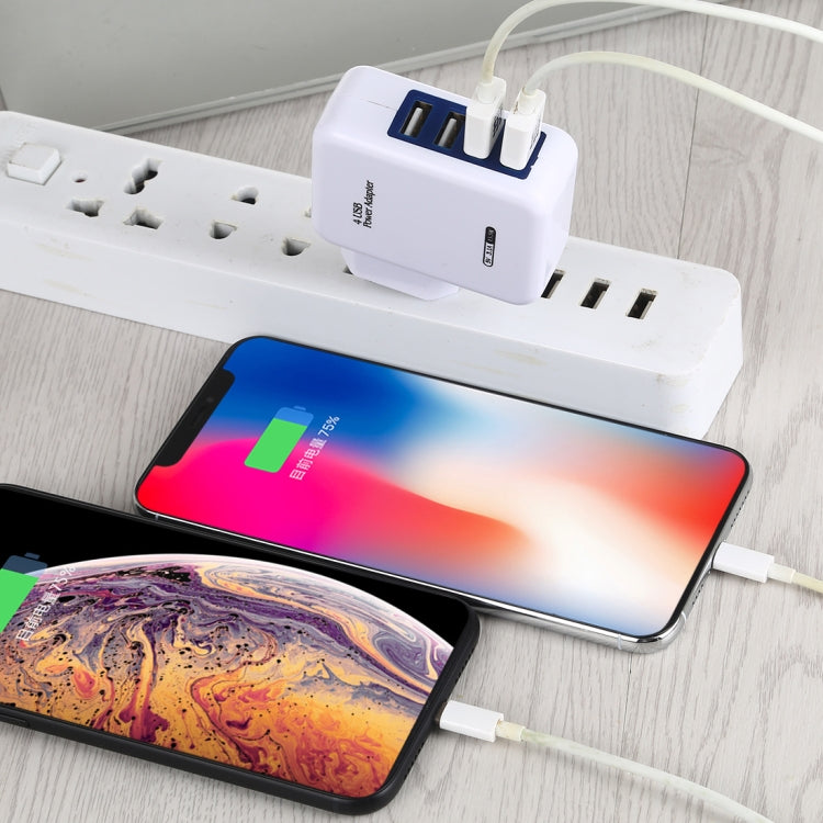HT-CD03 15.5W 5V 3.1A 4-Port USB Wall Charger Travel Charger, EU Plug (White) by buy2fix
