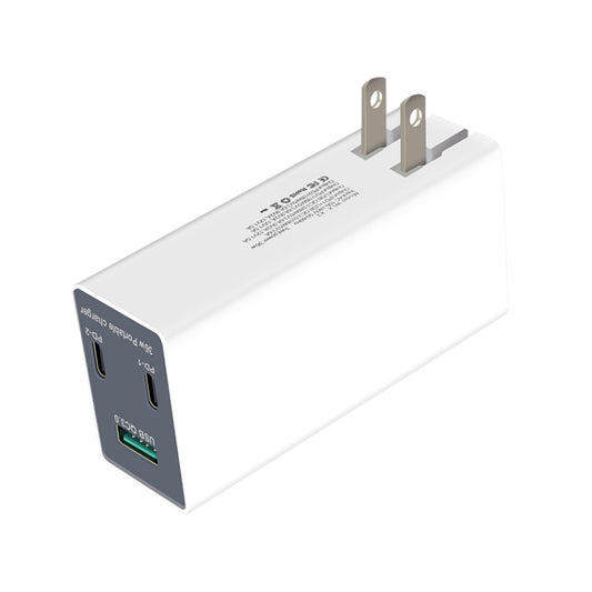 WLX-X3 36W 90 Degrees Foldable Pin Portable Multi-function USB Charger, US Plug by buy2fix