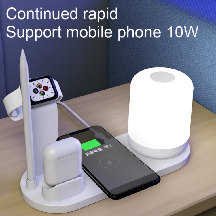 WS6 10W 2 USB Ports + USB-C / Type-C Port Multi-function Desk Lamp + Qi Wireless Charging Charger (White) by buy2fix