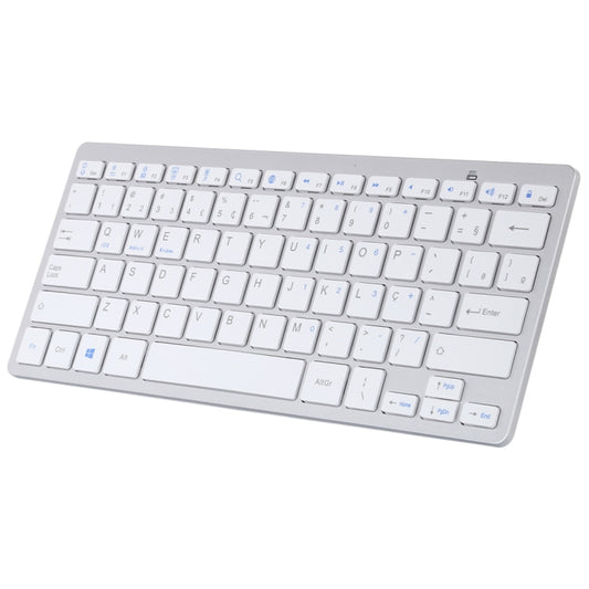 WB-8022 Ultra-thin Wireless Bluetooth Keyboard, Portuguese Keys(Silver) by buy2fix
