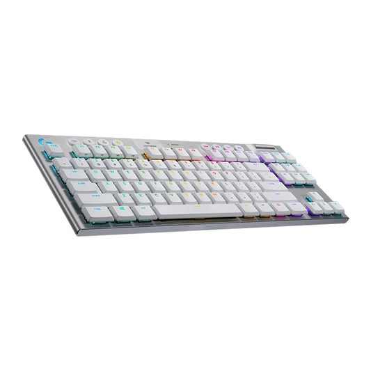 Logitech G913 TKL Wireless RGB Mechanical Gaming Keyboard (GL-Tactile)(White) by Logitech