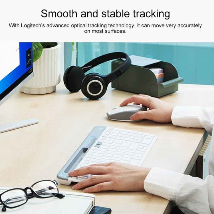 Logitech Voice M380 4 Buttons Smart Voice Input Wireless Mouse (Silver Grey) by Logitech