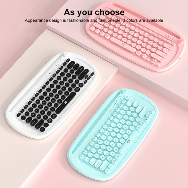 FOETOR K520t Mini Three Modes Wireless Bluetooth Keyboard(Pink) by FOETOR