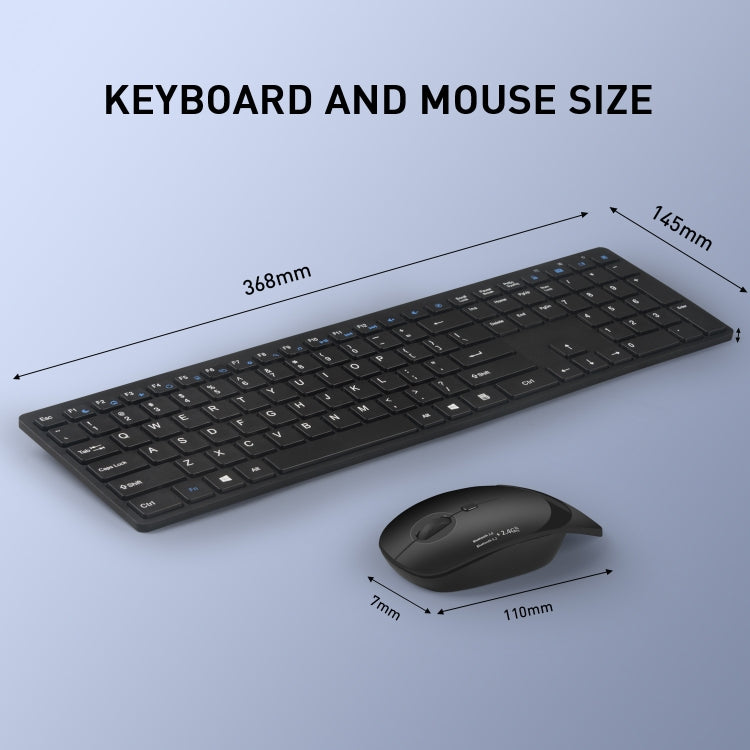 MKESPN 8022 2.4G Scissor Foot Ultra-thin Wireless Keyboard + Mouse Set by MKESPN