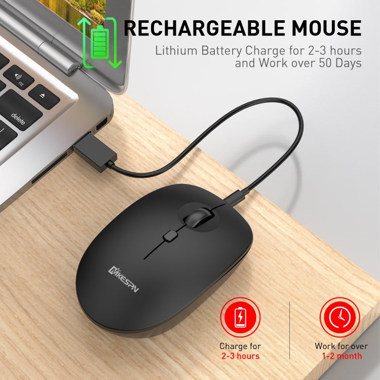 MKESPN 859 2.4G+BT5.0+BT3.0 Three Modes Wireless Mouse (Black) by MKESPN