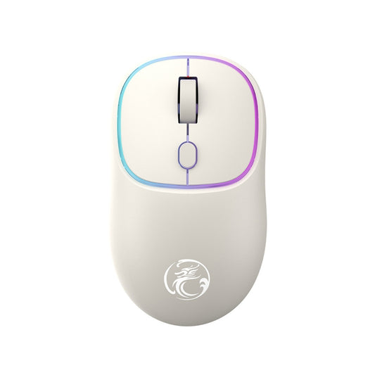 iMICE W-618 Rechargeable 4 Buttons 1600 DPI 2.4GHz Bluetooth Silent Wireless Mouse for Computer PC Laptop (Milk Tea) by iMICE