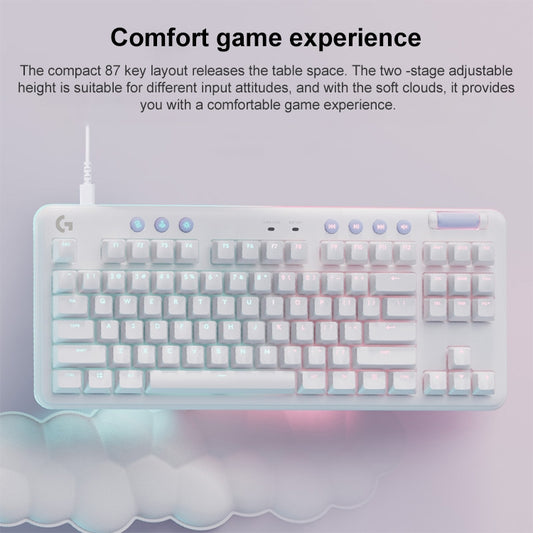 Logitech Aurora G713 RGB Wired Game E-sports 87-key Mechanical Keyboard with Palm Support, Tea Shaft by Logitech