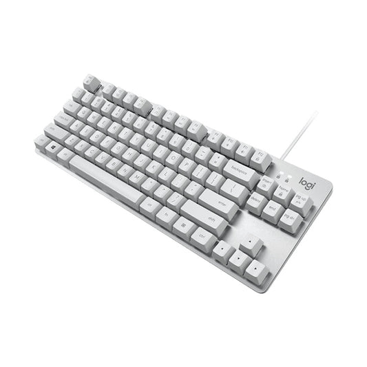 Logitech K835 Mini Mechanical Wired Keyboard, Green Shaft (White) by Logitech