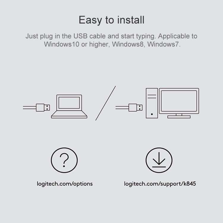 Logitech K835 Mini Mechanical Wired Keyboard, Green Shaft (White) by Logitech