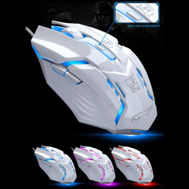 Chasing Leopard G700 USB RGB Backlight Wired Optical Gaming Mouse and Keyboard Set, Keyboard Cable Length: 1.35m, Mouse Cable Length: 1.3m(White) by Chasing Leopard