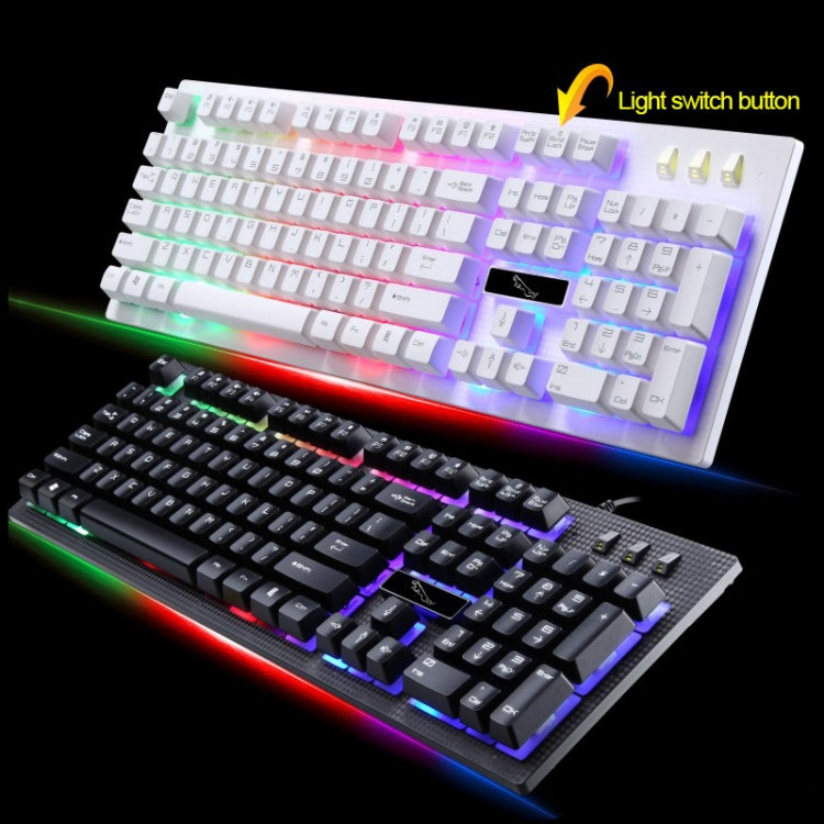 ZGB G20 104 Keys USB Wired Mechanical Feel Glowing Computer Keyboard Gaming Keyboard(White) by buy2fix