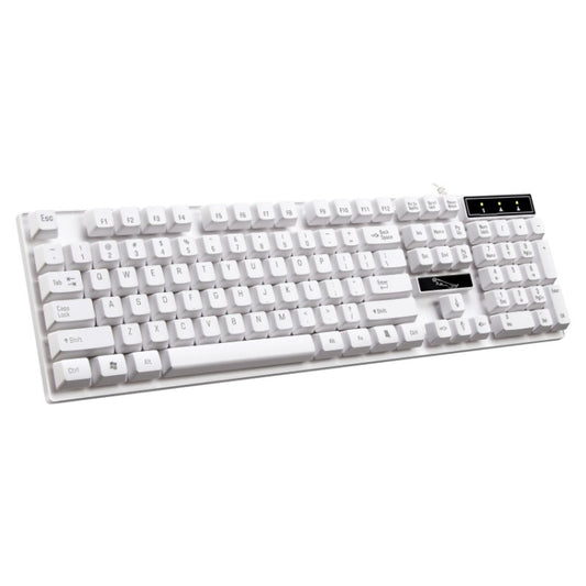 ZGB Q17 104 Keys USB Wired Suspension Gaming Office Keyboard for Laptop, PC(White) by buy2fix