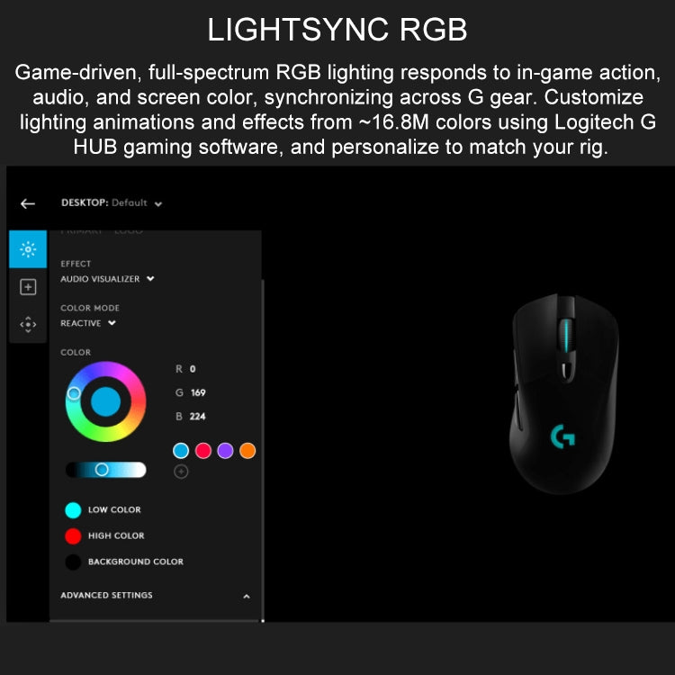 Logitech G703 LIGHTSPEED 16000 DPI 6 Programmable Buttons HERO 16K Sensor RGB Backlight Wireless Optical Gaming Mouse(Black) by Logitech