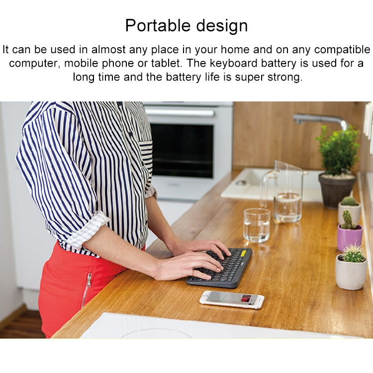 Logitech K380 Portable Multi-Device Wireless Bluetooth Keyboard (White) by Logitech