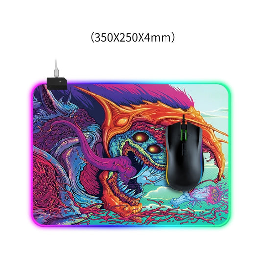 Computer Monster Pattern Illuminated Mouse Pad, Size: 35 x 25 x 0.4cm by buy2fix