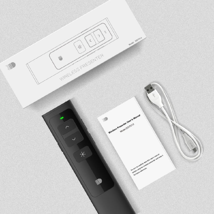 Doosl DSIT013 2.4GHz Rechargeable PowerPoint Presentation Remote Control Multi-functional Laser Pointer for PowerPoint / Keynote / Prezi, Control Distance: 100m(Black) by DOOSL