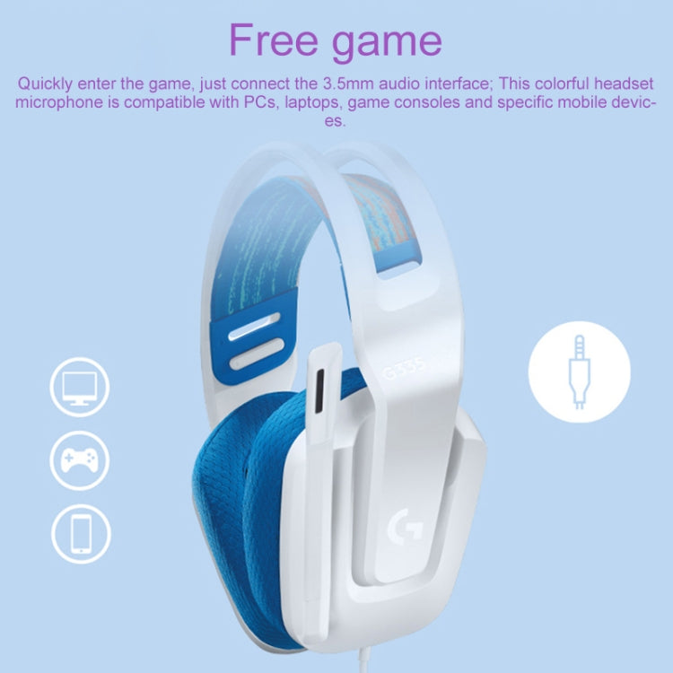 Logitech G335 Foldable Wired Gaming Headset with Microphone (White) by Logitech