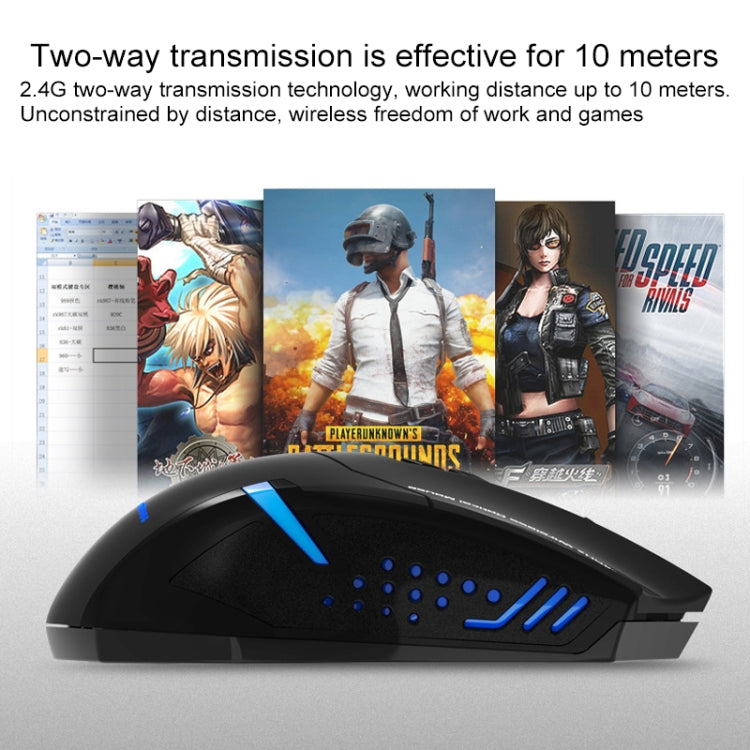 ET X-08 7-keys 2400DPI 2.4G Wireless Mute Gaming Mouse with USB Receiver & Colorful Backlight (Red) by buy2fix