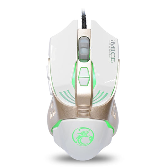 iMICE V5 USB 7 Buttons 4000 DPI Wired Optical Colorful Backlight Gaming Mouse for Computer PC Laptop (White) by iMICE