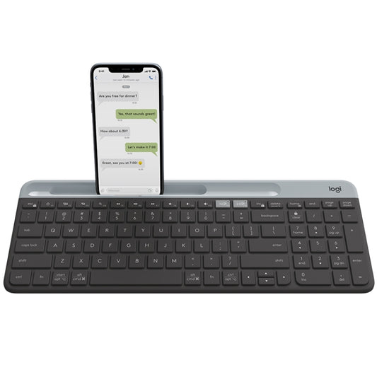Logitech K580 Dual Modes Thin and Light Multi-device Wireless Keyboard with Phone Holder (Black) by Logitech
