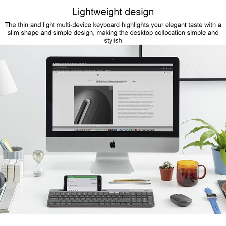 Logitech K580 Dual Modes Thin and Light Multi-device Wireless Keyboard with Phone Holder (Black) by Logitech